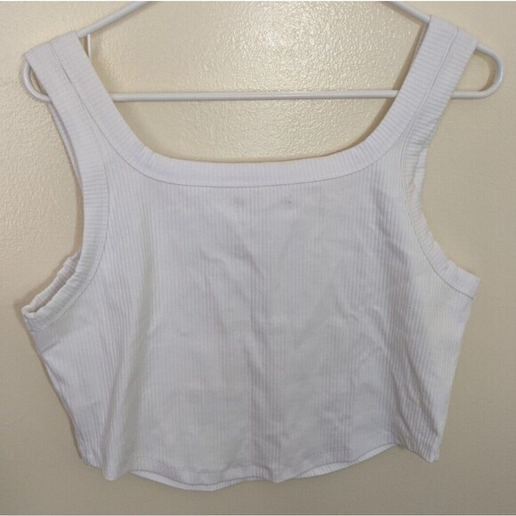 Madewell Cool Sculpt Luma Crop Tank Ribbed in Sleekhold White Size XL - Picture 4 of 11
